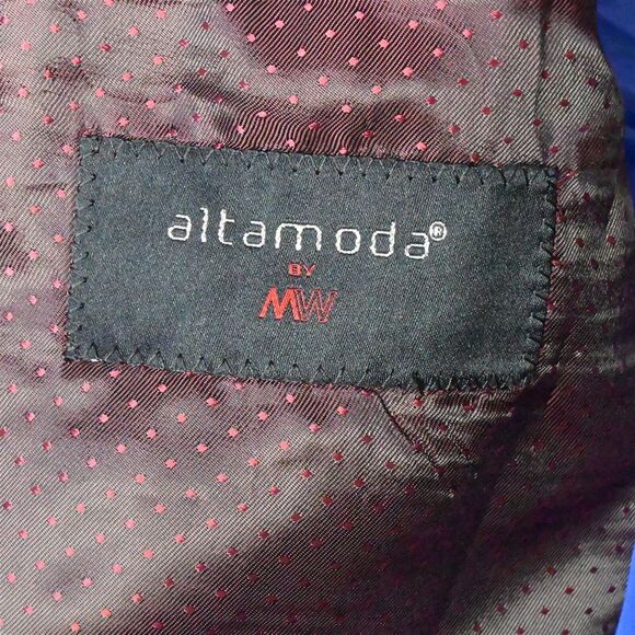 Altamonda 40R Gray Check Double Breasted Peak Lapel Mens Suit Jacket Sport Coat - Picture 4 of 12